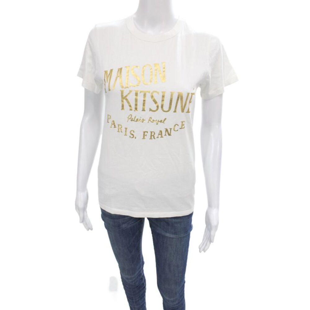 Maison Kitsune Womens Basic White Cotton Crew Neck T-Shirt Size XS